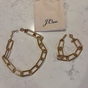 J. Crew Gold Link Necklace and Bracelet